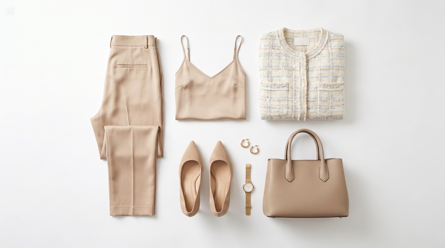 Woman refining her wardrobe to reflect personal growth and self-image